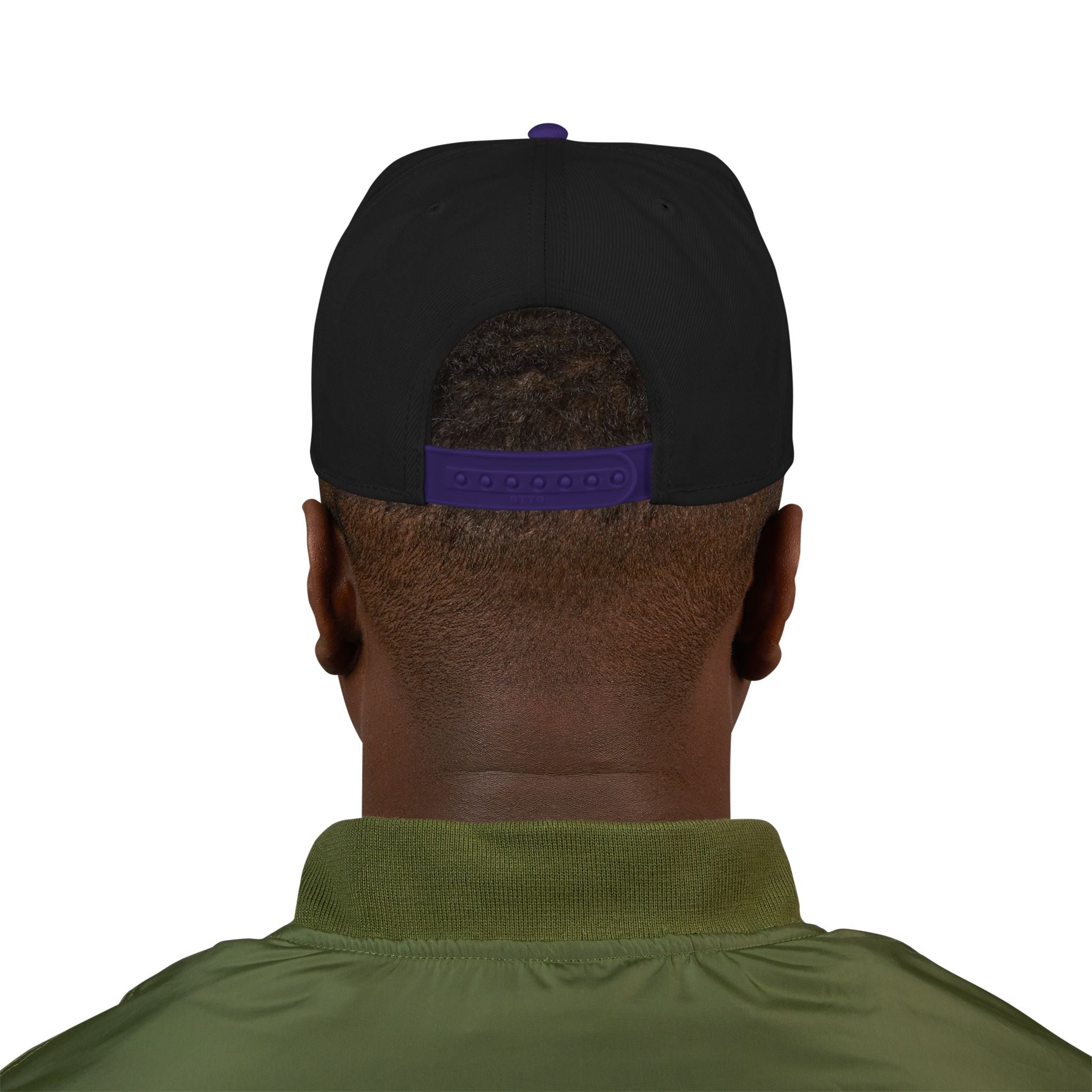 Embroidered Snapback Cap with Retro 'Squitin' Patch