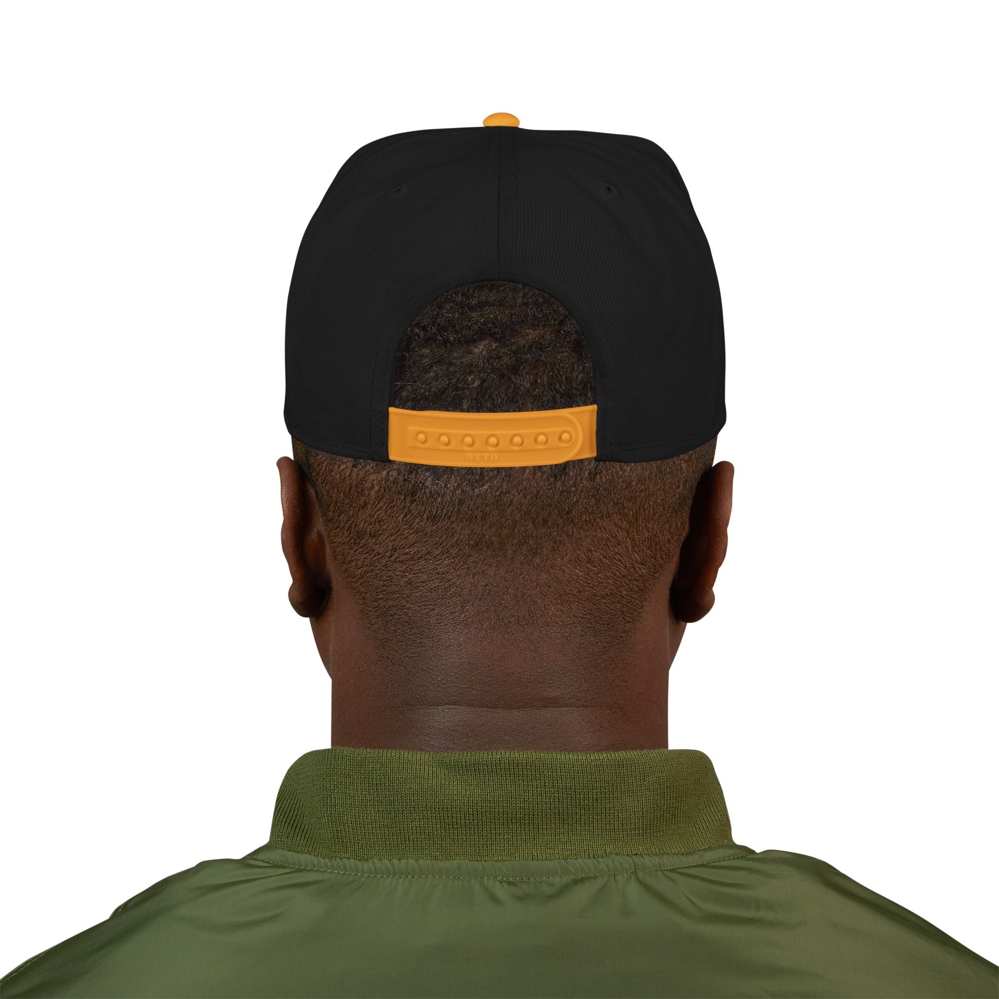 Embroidered Snapback Cap with Retro 'Squitin' Patch