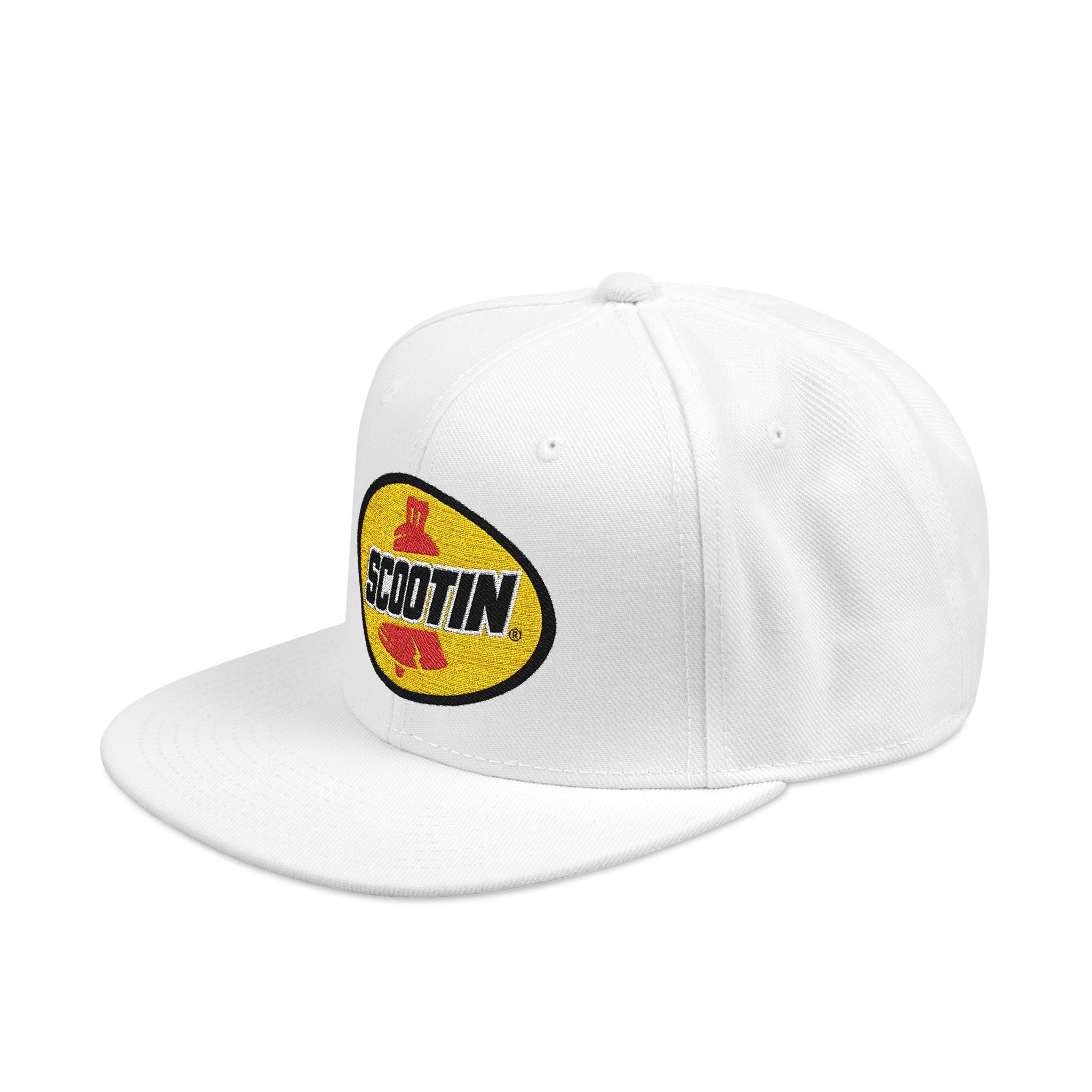 Embroidered Snapback Cap with Retro 'Squitin' Patch