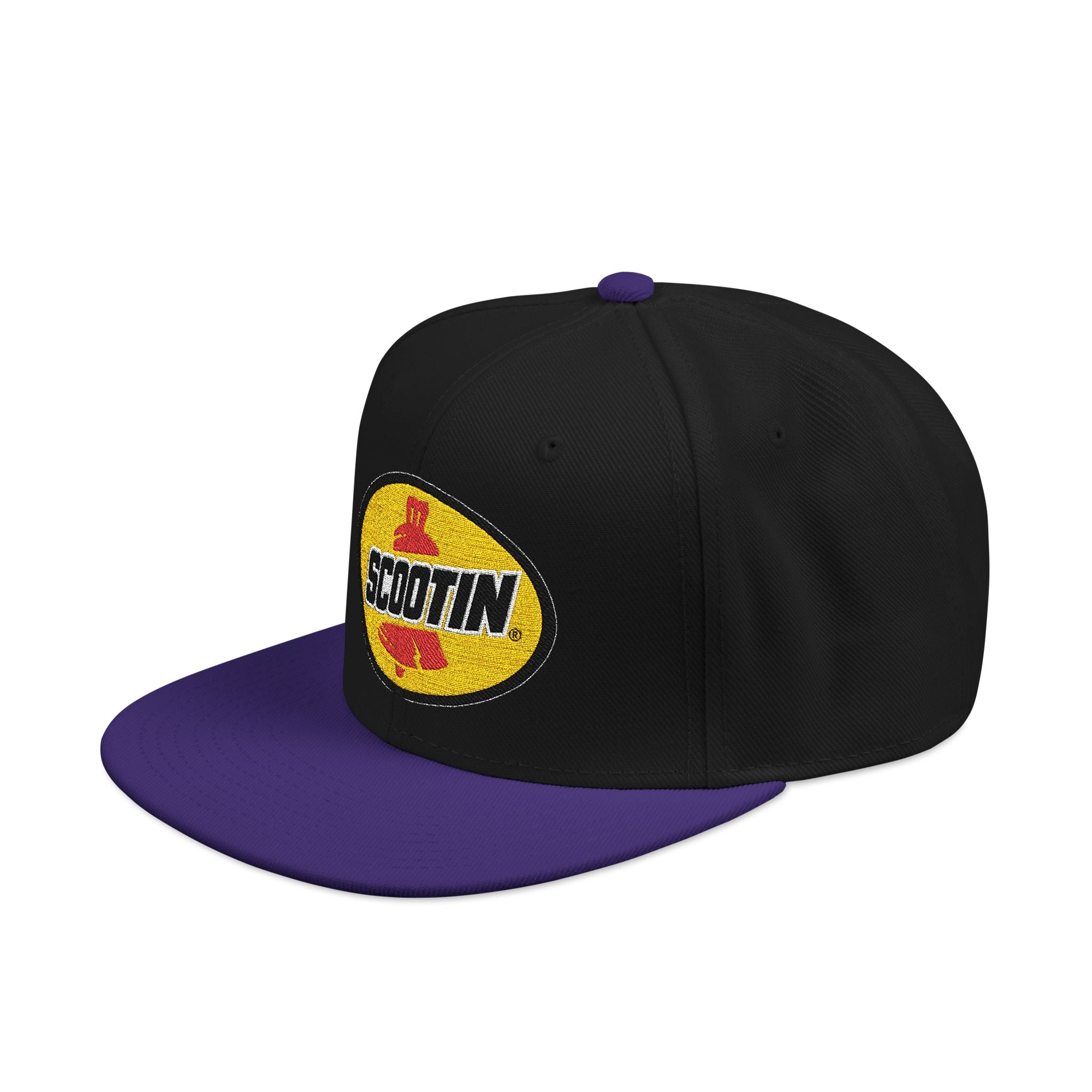 Embroidered Snapback Cap with Retro 'Squitin' Patch
