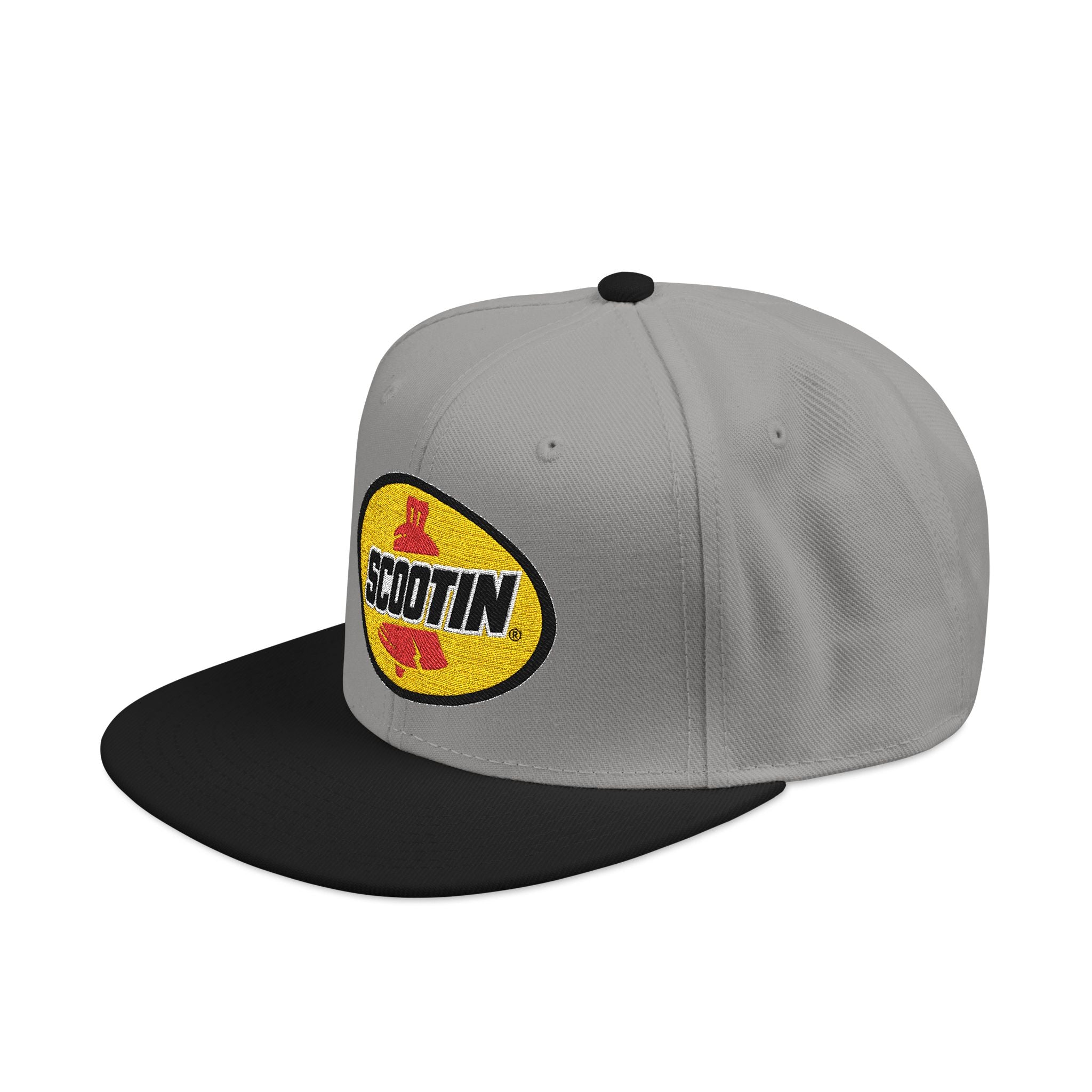 Embroidered Snapback Cap with Retro 'Squitin' Patch