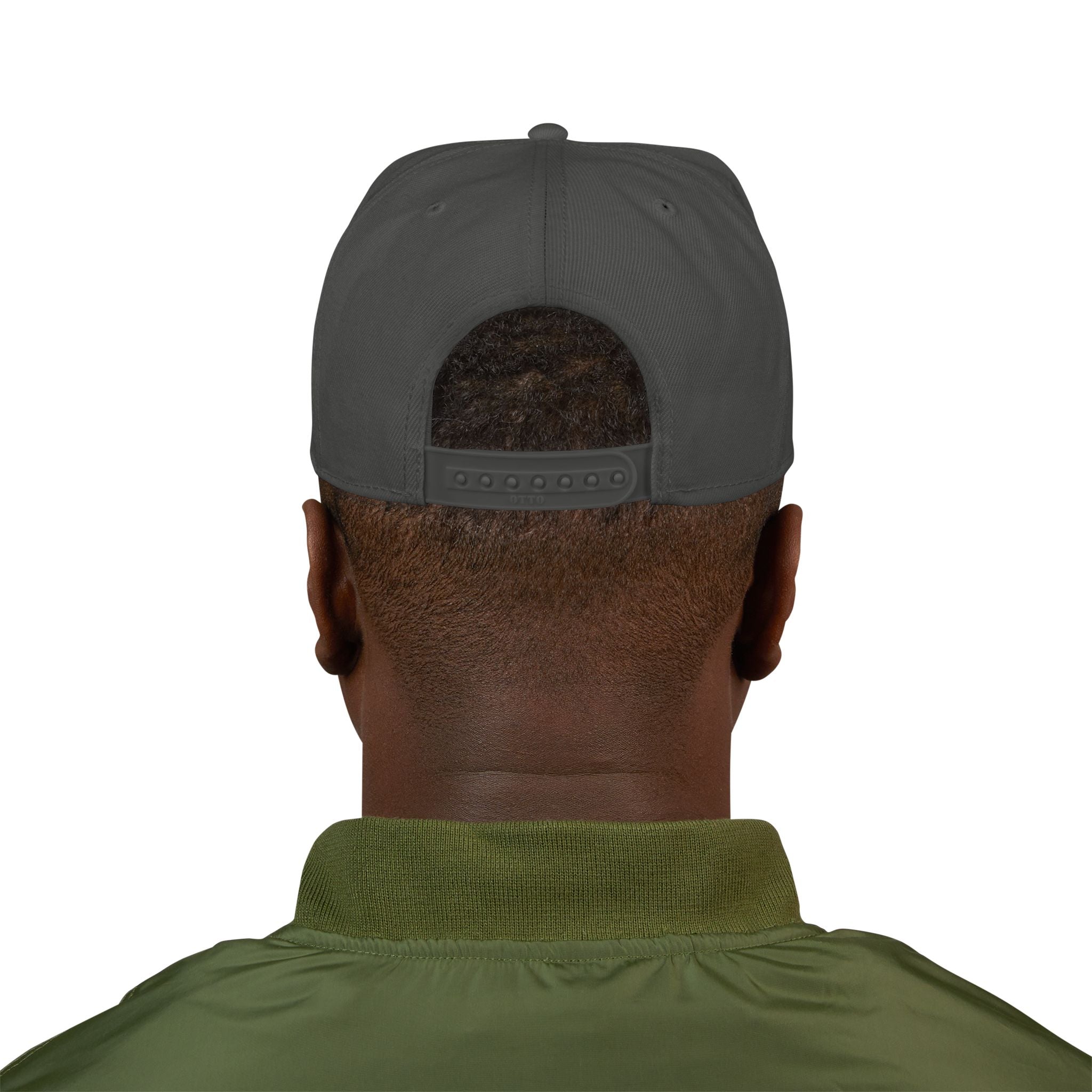 Embroidered Snapback Cap with Retro 'Squitin' Patch