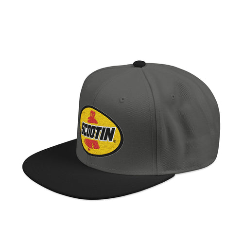 Embroidered Snapback Cap with Retro 'Squitin' Patch